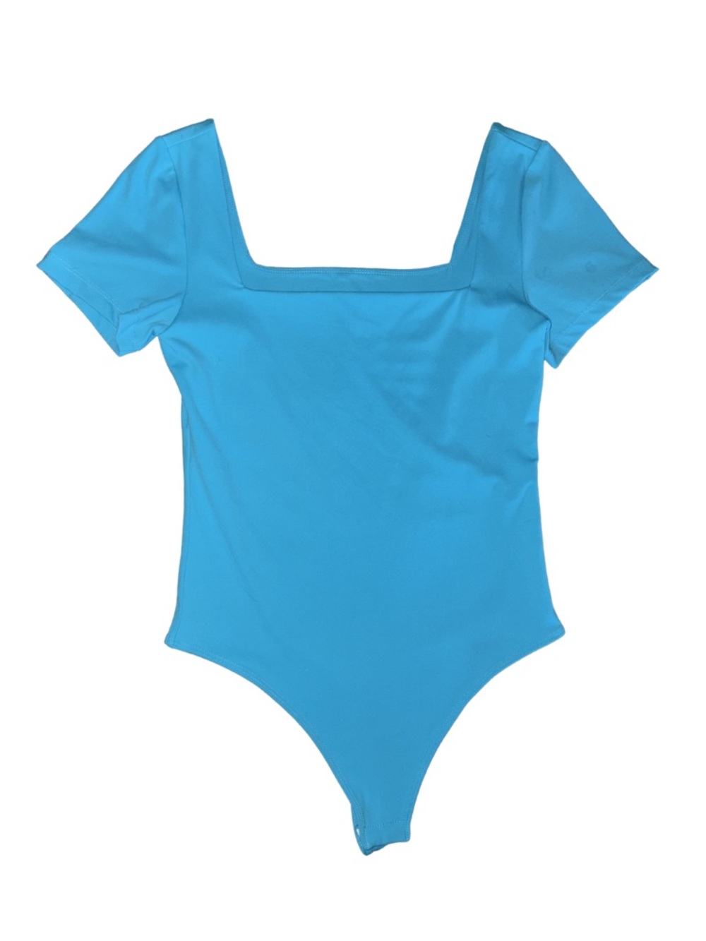 Bright Blue Square Neck Short Sleeve Bodysuit